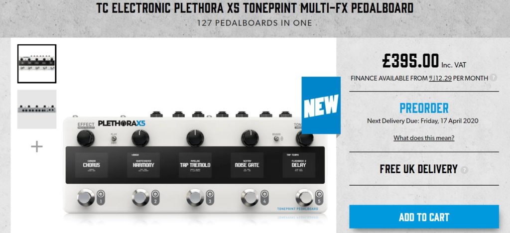 tc electronic PLETHORAX5 ギターエフェクター TC Electronic Plethora X5 TonePrint Multi-FX Pedalboard
