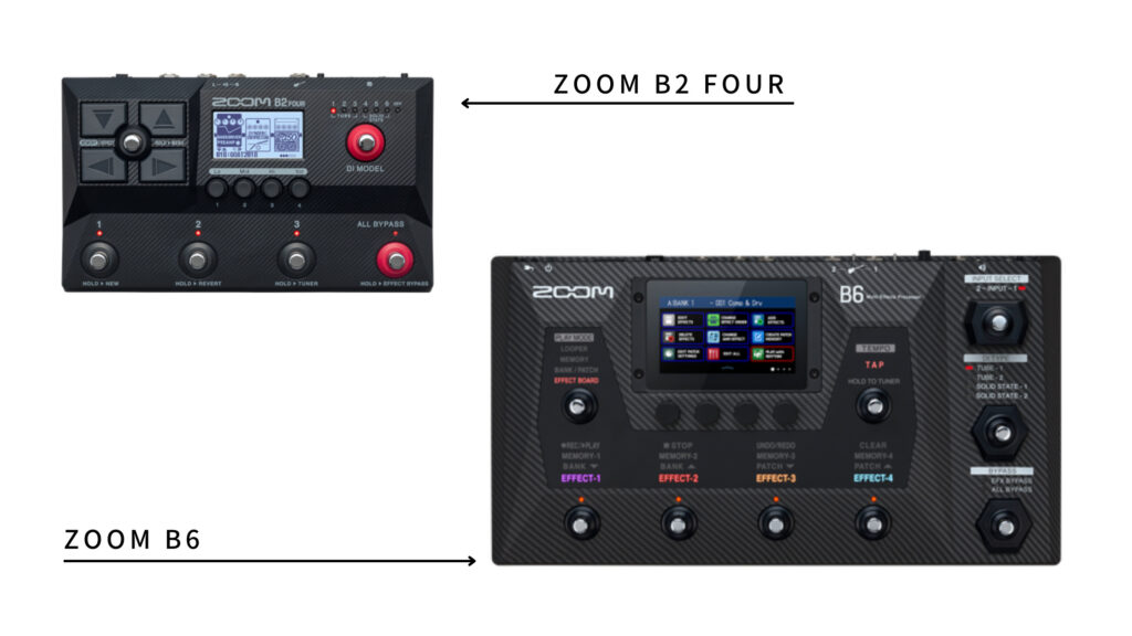 ZOOM B2 FOURレビュー【B6との違い比較】│楽器屋店員yoshguitar